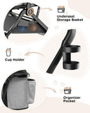 GTPLAYER Pet Stroller for Small Dogs & Cats, 3-in-1 Foldable Pet Stroller with Detachable Carrier, 360° Swivel Front Wheels & Rear Brakes, Up to 45 lbs, Grey