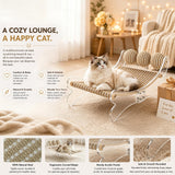 CLOUDPET Sisal Cat Scratcher Bed Hammock with Clear Acrylic Frame Sisal Roller Toy for Indoor Cats, Natural Sisal Scratching Pad Lounge Chair, Durable Cat Scratch Post Furniture for Large Cats