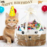 Zopeal 76 Pcs Cat Storage Basket Gift Toys Set, Interactive Cat Toys, Kitten Wand, Colorful Flashing Balls Pet Bell Crinkle Balls Spring Attract Kitten to Swat, Bite, Hunt for Pet Indoor(Khaki)