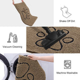 Smiry Dog Door Mat for Muddy Paws, Absorbent Dirt Trapper Non Slip Quick Dry Washable Chenille Mat for Mud Dogs, Entry Rug for Indoor and Outdoor (47x24 Inches, Camel and Black)