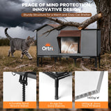 Outdoor Heated Cat House for Outside: Winter Insulated Weatherproof 30"×14"×20" Shelter with Extra Large Elevated Warm Heater and Waterproof Heating Bed for Multiple Feral Kitties Small Pets for Barn