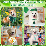 Reginary 108 Pcs St. Patrick's Day Dog Bandanas Bulk with Neck Ties Set Washable Adjustable St. Patrick's Day Dog Kerchief Scarf and Bow Tie Green Shamrock Triangle Costume Bibs for Medium Small Pet