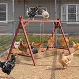 PETSFIT Wooden Chicken Perch with 2 Swings for 6-8 Chickens, Easy Assembly