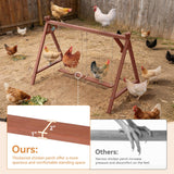 PETSFIT Wooden Chicken Perch with 2 Swings for 6-8 Chickens, Easy Assembly