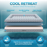 Big Paws Cooling Orthopedic Dog Bed for XL & Senior Dogs + Enclosed Support, High-Density Memory Foam, Waterproof Liners, Washable Cover, Light Gray, XL