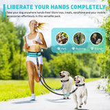 Waist Leash for Double Dog Walking 2 Small, Medium and Large Dogs; Shock-Absorbing, No Pull, No Tangle, Heavy Duty, Hands-Free Double Bungee 2 Dog Leash; Hiking, Walking, Running Gear with Accessories