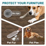 Turquoize Couch Cover for Dogs Washable Non Slip Protector Covers for 2-3 Cushion Couch Sofa Pet Friendly Chenille Quilted Thick Soft Sofa Slipcover Furniture Protector for Pet, 36 x 63Inch, Brown