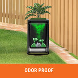 Sliq Small Dog Poop Trash Can Outside, 1.3 Gal Plant Trash Can with Lid Metal Dog Waste Bin, Poop Bucket Outdoor with Lid, Pet Waste Bin, Poo Waterproof Container Backyard Odor Control, 30 Bags