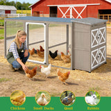 Large Chicken Coop with Run, Chicken Run with Waterproof Cover, Large Poultry Cage for Yard Farm Backyard Hen House, Duck Coop and Rabbit Run with Nesting Boxes, for 4-6 Chickens