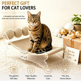 CLOUDPET Sisal Cat Scratcher Bed Hammock with Clear Acrylic Frame Sisal Roller Toy for Indoor Cats, Natural Sisal Scratching Pad Lounge Chair, Durable Cat Scratch Post Furniture for Large Cats