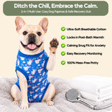 PetWarm Dog Surgery Suit, Dog Surgical Recovery Suit, Unicorn, Blue, XS
