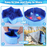 BABORUI Cat Pool Toy with Fish-Water Cat Toys, Portable Cat Pool Toy, Cat Water Toys for Bored Indoor Cats, Interactive Cat Toys for Indoor Cats for Endless Self Play