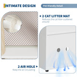 Double Layer Cat Litter Box Enclosure for 2 Cats, Hidden Litter Box Furniture with Cat Scratching Post and Board, 2 Story Wooden Cats Washroom or Bed, Pet House End Table for Living Room Balcony