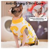 PUMYPOREITY Sphynx Cat Clothes: Stretchy Sweater, Soft Hairless Shirt, Pullover Pajamas, Turtleneck for Sphynx Cornish Rex, Devon Rex - Yellow, M