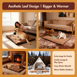 Vagascape Dog Bed, Waterproof Pet Bed with Washable Removable Cover, Comfort Cat Dog Pad for All Seasons, Heating Khaki Rectangle Cat Bed Mat with Nonskid Bottom(56"x40")