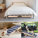 Dog Ramp, Folding Portable Pet Ramp for Dogs and Cats, 43.3" Long High Traction Dog Ramps for Car Bed Couch, 5 Adjustable Height from 15.35” to 23.23”, Rated for 132 lbs
