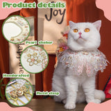 Leo Kitty Pink Silk Pet Clothing for Cats & Small Dogs – Handmade Floral Embroidery, Metal Buckle, Chinese-Style Classic Design, New Year Cat & Dog Outfit for Wedding, Birthday & Party