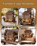 Squirrel Feeders for Outside - Squirrel Feeder with Water Bottle, Durable Outdoor Squirrel House, Chipmunk Feeder Box, Squirrel Food for Backyard Squirrels Hold Corn, Corn Cob, Peanuts