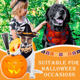 Newwiee 200 Pcs Halloween Dog Bandanas Bulk for Dogs Adjustable Triangle Bibs Scarf Halloween Pumpkin Bat Skull Ghost Spider Pet Costumes Scarf Holiday Accessories for Large Dog Puppy