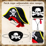 Velmitten 6 Pieces Dog Pirate Halloween Costumes Include Skull Print Hat Pirate Skull Bandana and Eye Patch Set Halloween Cosplay Party for Pet Hat Dress up Costume Accessories