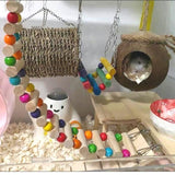 Hamiledyi Hamster Hanging Hammock Basket 3 Piece Wooden Rat Ladder Swing Set Cage Clmbing Toys for Syrian Hamster Sugar Glider Bird Mice Playing Sleeping