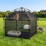 Catio Outdoor Cat Enclosure Pop up Cat Tower Tent Cat Playpen w/Breathable Mesh Portable Catio Kitten Pet Animal Play Pen Indoor Enclosed Kitty Patio Balcony Camping(Square)
