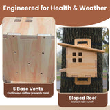 FAUBIC Large Wooden Squirrel House & Squirrel Box for Outside – DIY Nesting Box Kit with Predator Guard, Easy Assembly Weatherproof Animal Shelter, Tree-Friendly Straps & Backyard Wildlife Habitat