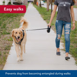 Coastal Pet Power Walker Dog Retractable Leash - Reflective Dog Leash - Stop-and-Release Control Button - Comfort Grip Handle - Black - X-Small