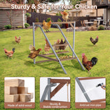 PETSFIT Chicken Perch, Solid Wood & Rustproof Iron Roosting Bar with Swing