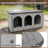 Chicken Nesting Box with 3 Doors for Backyard, Plastic Nesting Box for Chickens, Waterproof Chicken Coop Easy to Clean & Assemble, for Outdoor Chicken Coop Backyard