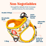 Petgrove Step in Small Dog Harness and Puppy Harness – No Pull No Choke Reflective Mesh Vest with Front & Back Clips for Tiny XXS and Extra Small Dogs (Modern Dog, XXXS)