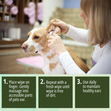 NOVEHA 50PCs Dog Ear Wipes Finger Glove Fit | Easy Ear Cleaning for Dogs & Puppies, Cats & Kittens | Gentle Pet Ear Cleaner Finger Wipes for Puppy, Kitten & More | Cat & Dog Ear Wash | Pet Supplies