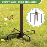 83" Bird Feeding Station Kit with Multiple Hooks, Heavy Duty Metal Bird Feeding Station with Seed Tray & Mesh Basket, Easy Assembly Ground Mounted Bird Feeder Pole for Garden Yard Outdoor