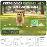 Automatic Ball Launcher for Dogs with 10 Tennis Balls (2 inch), Dog Ball Launcher with 3 Range Modes (10/20/30ft), Rechargeable Dog Balls Thrower for Small-Medium Dogs,Indoor/Outdoor Pet Fetch Machine