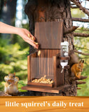 Squirrel Feeders for Outside - Squirrel Feeder with Water Bottle, Durable Outdoor Squirrel House, Chipmunk Feeder Box, Squirrel Food for Backyard Squirrels Hold Corn, Corn Cob, Peanuts