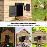 Automatic Chicken Coop Door, Large Size Solar Powered Coop Door with Opening in Emergency, Anti-Pinch, Timer & Light Sensor, Aluminum Waterproof Auto Chicken Door, with 7W Solar Panel