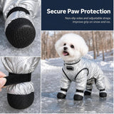 Dog Snowsuit with Attached Boots, Waterproof Winter Full Body Coat