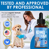 Kennel Cough Treatment for Dogs Helps with Dry, Wet, Barking Cough – Herbal Cat and Dog Cough Treatment Soothes and Calms Irritated Throat, Supports Breathing, Clears Airways – 2-oz Bottle