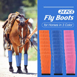 Bulyoou 24 Pcs Mesh Fly Boots for Horse Breathable Mesh Horse Boots Protective Leg Equestrian Equipment Loose Wraps Leggings for Preventing Flies and Mosquitoes Bites(L)