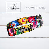 Lucky Love Dog Leash & Wide Collar Set, Beautiful Vivid Patterns, Durable for Larger Dogs, Heads, & Necks (Blackbird, Extra Large)