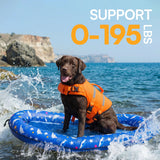 Queenmore Dog Pool Float, Dog Floats for Large Dogs, Inflatable Dogs Raft for Pool, Lake & Beach, Durable Summer Outdoor Water Floatie for Pets Up to 195 Lbs Blue