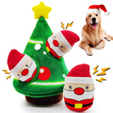 lilfrd Christmas Dog Toys, Dog, Xmas Christmas Tree, Santa Claus Dog Toys Hide and Seek Puzzle Squeaky Plush Rope Chew Fetch Brain Stimulating Toy Presents for Small Medium Dogs