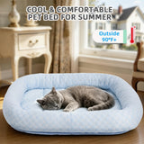 NESAYVER Cat Cooling Mat, Summer Cooling Pet Bed Mat for Cats or Small Dogs Puppy, 23.6"x19.7" Calming Anxiety Relief Small Dog Bed with 3D Sensory Dot,Soft & Comfortable Pet Pad with Anti-Slip Bottom