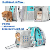 Lollimeow Cat Carrier Backpack, Bubble Dual Expandable Backpack Carrier, Pets and Small Dogs,Airline-Approved, Designed for Travel, Hiking, Walking & Outdoor Use (Dual Expandable-Green)