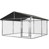 Petony Outdoor Dog Enclosure Heavy Duty Dog Kennel House Mesh Dog Big Cage Pet Kennel Steel Fence with Secure Lock