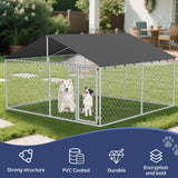 Petony Outdoor Dog Enclosure Heavy Duty Dog Kennel House Mesh Dog Big Cage Pet Kennel Steel Fence with Secure Lock