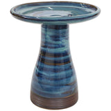 Sunnydaze 21" H Ceramic Bird Bath for Outside - Hand-Painted Outdoor Bird Bath Bowl, UV/Frost-Resistant Finish - Galaxy Blue