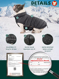SPACE LION Dog Puffer Jacket, Down Winter Coat, Durable Outdoor Coat for Cold and Windy Conditions, Waterproof, Lightweight Jacket, Adjustable Fit for Small, Medium, Large Dogs(Black,12/M)