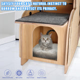 Cat Exercise Wheel Indoor, Cat Sports Running Wheel with Scratching Board Wood Cat Treadmill for Cats Daily Exercise-Natural Wood
