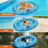 Inflatable Dog Pool Float with Rope, Portable Puppy Raft for Pool or Lake, Floating Pet Float for Small Medium Large Dogs, Up to 80 lb